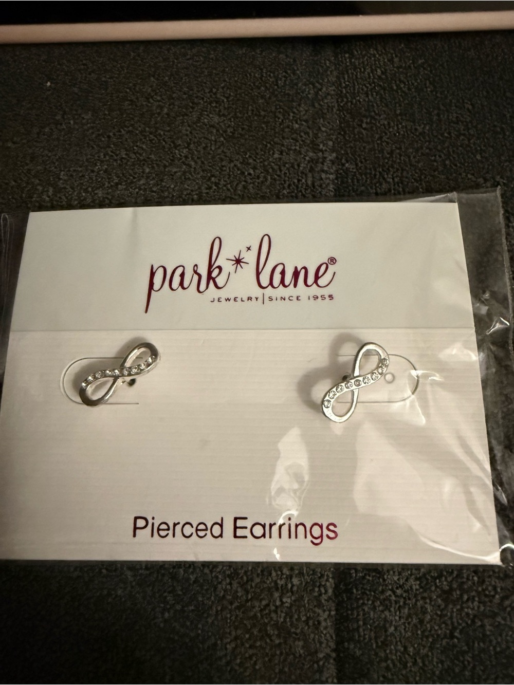 Park Lane Silver Infinity Crystal Stud Earrings